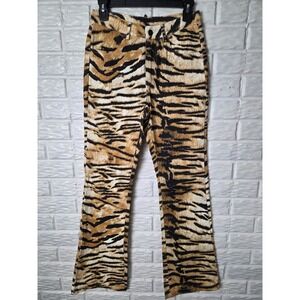 Women's size 25 Tiger Animal print pants Denim SUMWON Cotton NWT